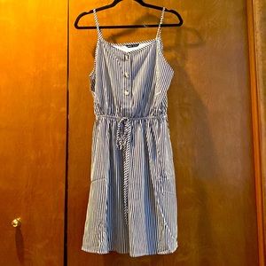 Black + white striped dress